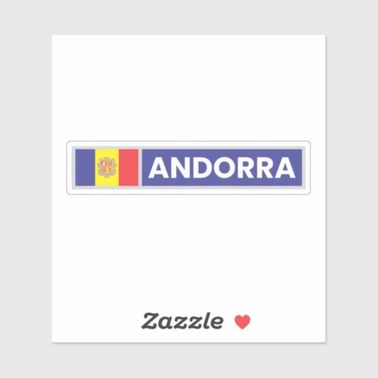 Nationale vlag van Andorra Sticker (Vel)