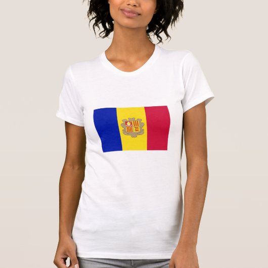 Nationale vlag van Andorra T-shirt (Voorkant)
