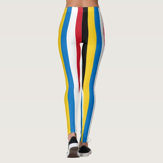 Nationale vlag van Antigua en Barbuda gestript Leggings (Achterkant)