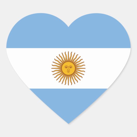 Nationale vlag van Argentinië Hart Sticker (Voorkant)