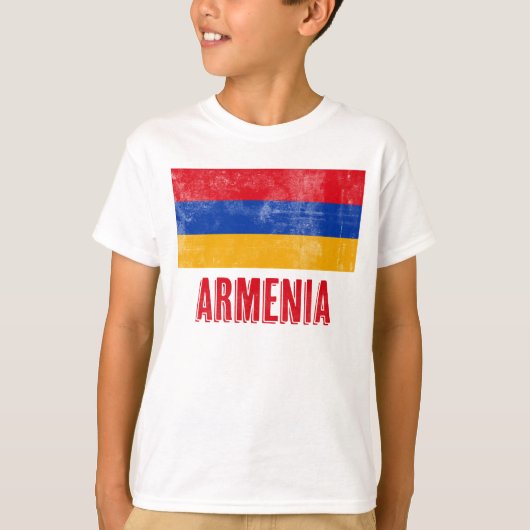 Nationale vlag van Armenië (Grunge Kijk) T-shirt (Voorkant)