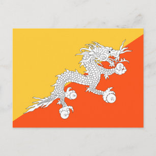 Nationale vlag van Bhutan Briefkaart