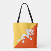 Nationale vlag van Bhutan met Jouw naam Tote Bag (Achterkant)