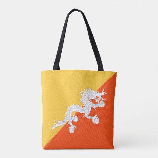Nationale vlag van Bhutan met Jouw naam Tote Bag (Achterkant)