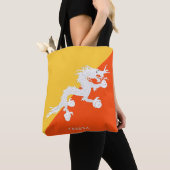 Nationale vlag van Bhutan met Jouw naam Tote Bag (Dichtbij)