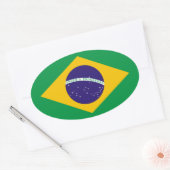 Nationale vlag van Brasil Ovale Sticker (Envelop)