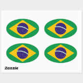 Nationale vlag van Brasil Ovale Sticker (Vel)