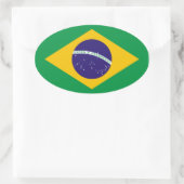 Nationale vlag van Brasil Ovale Sticker (Tas)