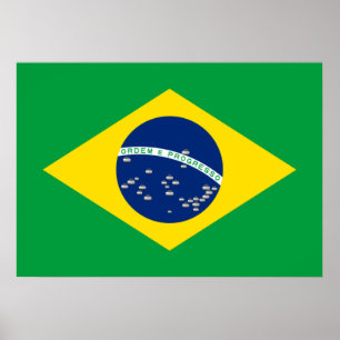 Nationale vlag van Brazilië met het Poster van Cur