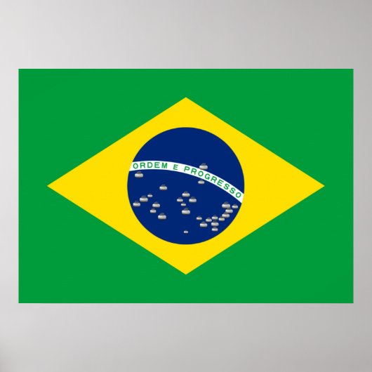 Nationale vlag van Brazilië met het Poster van Cur (Voorkant)