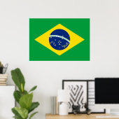 Nationale vlag van Brazilië met het Poster van Cur (Thuiskantoor)