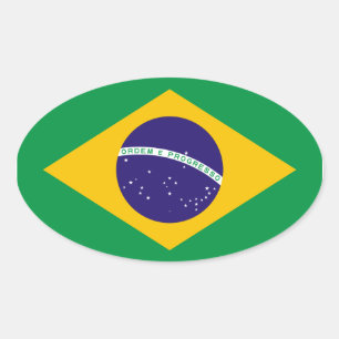 Nationale vlag van Brazilië Ovale Sticker