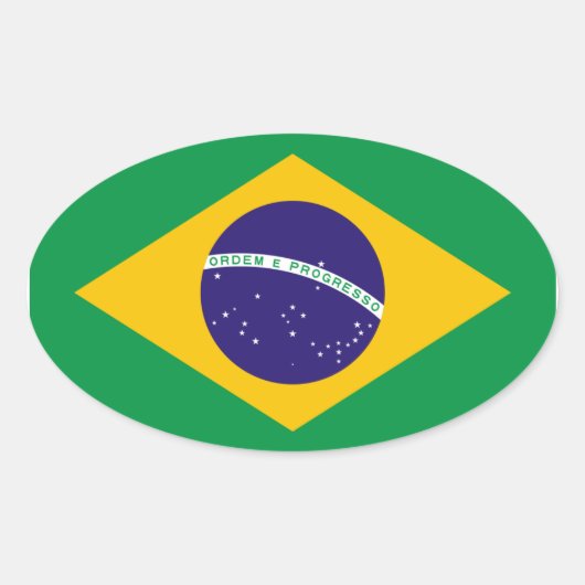 Nationale vlag van Brazilië Ovale Sticker (Voorkant)