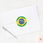 Nationale vlag van Brazilië Ronde Sticker (Envelop)
