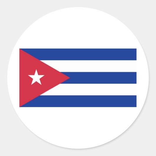 Nationale vlag van Cuba Ronde Sticker (Voorkant)