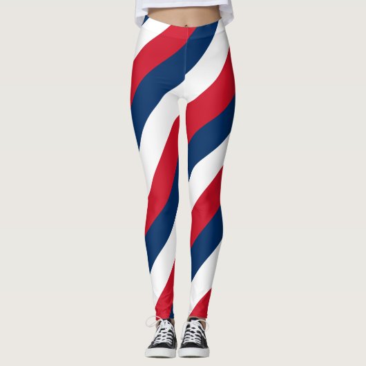 Nationale vlag van de Dominicaanse Republiek gestr Leggings (Voorkant)