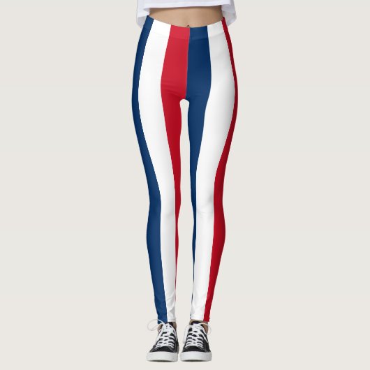 Nationale vlag van de Dominicaanse Republiek gestr Leggings (Voorkant)
