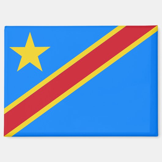 Nationale vlag van de DRC Rectangle magneet (Voorkant)