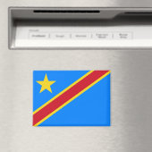 Nationale vlag van de DRC Rectangle magneet (Insitu (Vaatwasser))