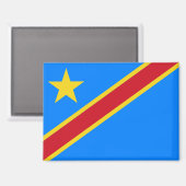Nationale vlag van de DRC Rectangle magneet (Voorkant / Achterkant)