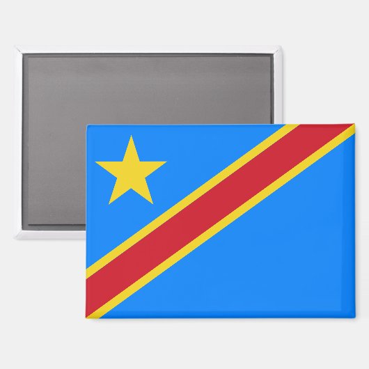 Nationale vlag van de DRC Rectangle magneet (Voorkant / Achterkant)