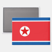 Nationale vlag van de DVK Rectangle magneet (Voorkant / Achterkant)