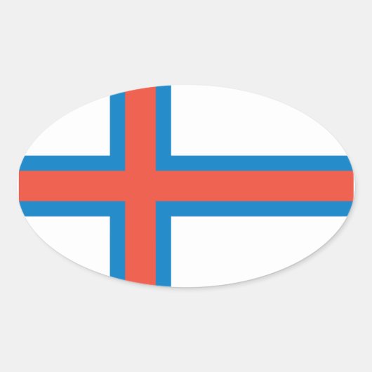 Nationale vlag van de Faeröer Ovale Sticker (Voorkant)