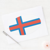 Nationale vlag van de Faeröer Ovale Sticker (Envelop)