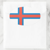 Nationale vlag van de Faeröer Ovale Sticker (Tas)