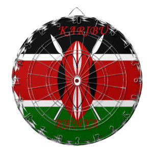 Nationale vlag van de Republiek Kenia Zwart rood g Dartbord