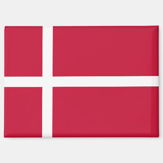Nationale Vlag van Denemarken Rectangle magneet (Voorkant)