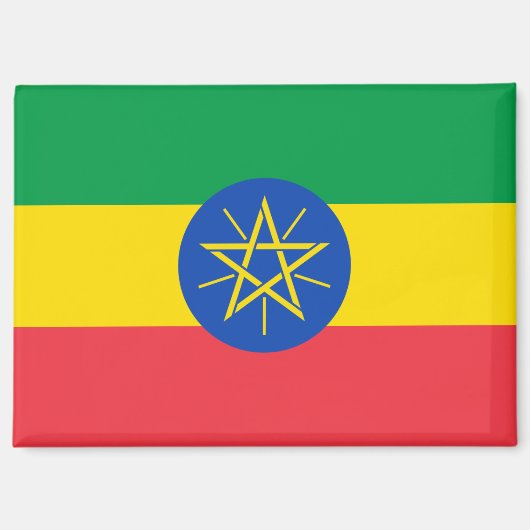 Nationale Vlag van Ethiopië Rectangle magneet (Voorkant)