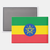 Nationale Vlag van Ethiopië Rectangle magneet (Voorkant / Achterkant)