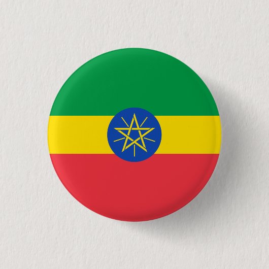 Nationale vlag van Ethiopië Ronde Button 3,2 Cm (Voorkant)