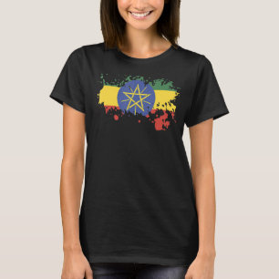 Nationale vlag van Ethiopië souvenir voor mannen T-shirt
