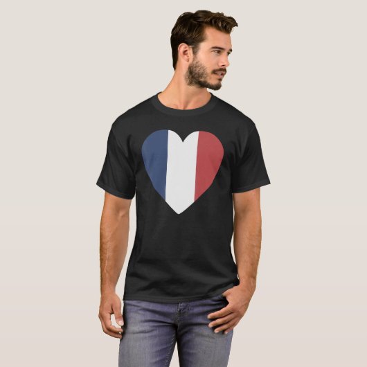 Nationale vlag van Frankrijk souvenir voor manneli T-shirt (Voorkant volledig)