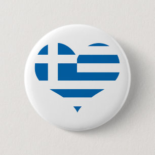 Nationale vlag van Griekenland Ronde Button 5,7 Cm