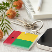 Nationale vlag van Guinee-Bissau Sleutelhanger (Voorkant Rechts)