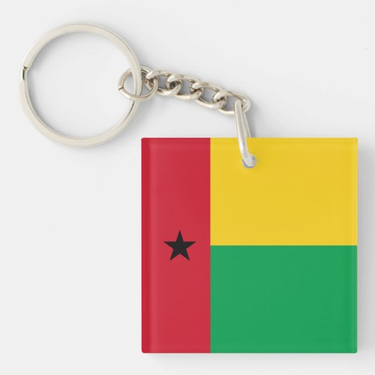 Nationale vlag van Guinee-Bissau Sleutelhanger (voorkant)