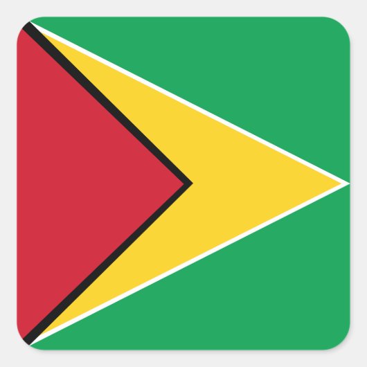 Nationale vlag van Guyana Vierkante Sticker (Voorkant)