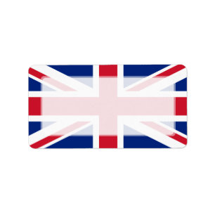 Nationale vlag van het Verenigd Koninkrijk Etiket