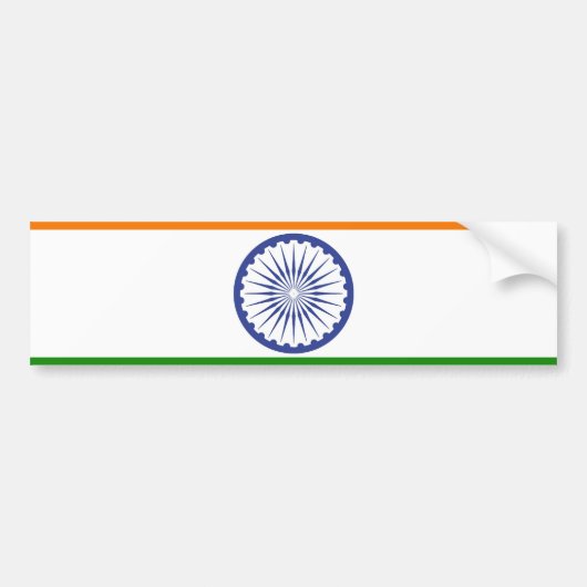 Nationale vlag van India Ashoka Chakra Bumpersticker (Voorkant)
