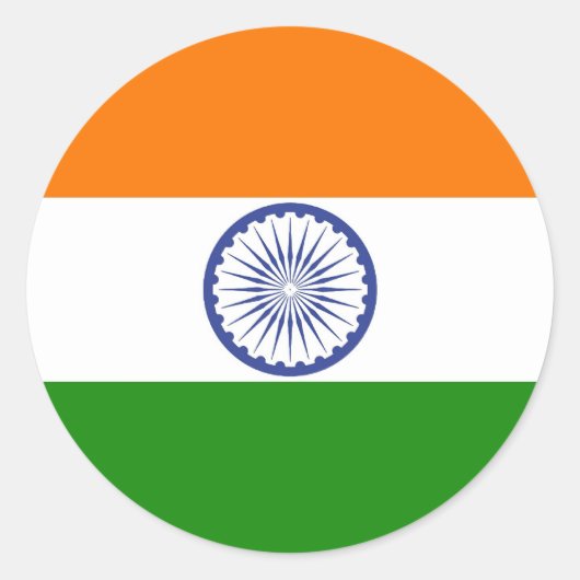 Nationale vlag van India Ashoka Chakra Ronde Sticker (Voorkant)
