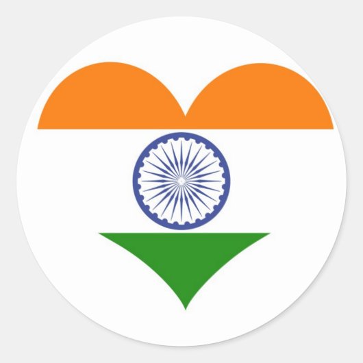Nationale vlag van India Ashoka Chakra Ronde Sticker (Voorkant)