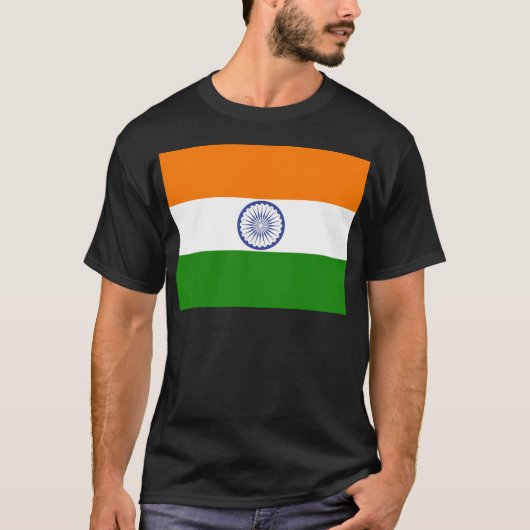Nationale vlag van India Ashoka Chakra T-shirt (Voorkant)