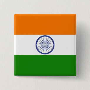Nationale vlag van India Ashoka Chakra Vierkante Button 5,1 Cm