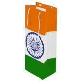Nationale vlag van India Ashoka Chakra Wijn Cadeautas (Voorkant Gekanteld)