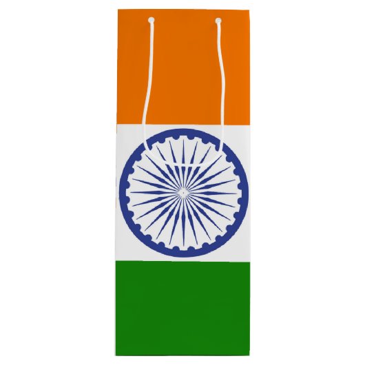 Nationale vlag van India Ashoka Chakra Wijn Cadeautas (Voorkant)
