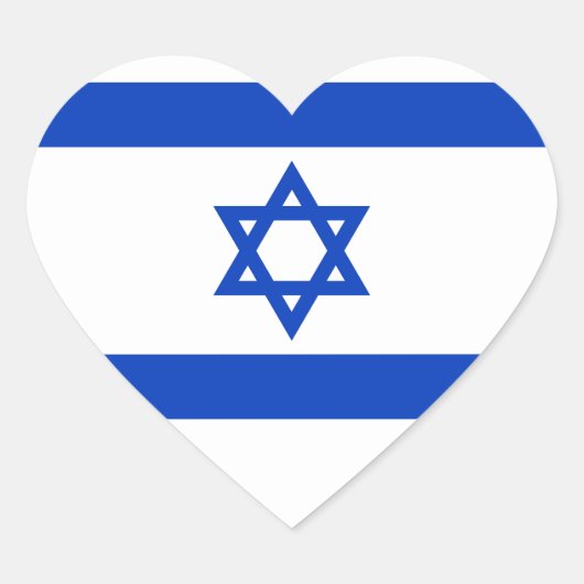 Nationale vlag van Israël - authentieke versie Hart Sticker (Voorkant)