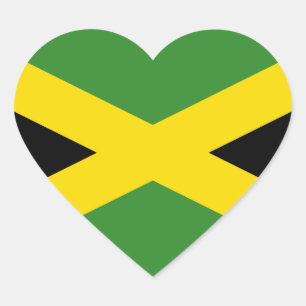 Nationale vlag van Jamaica Hart Sticker